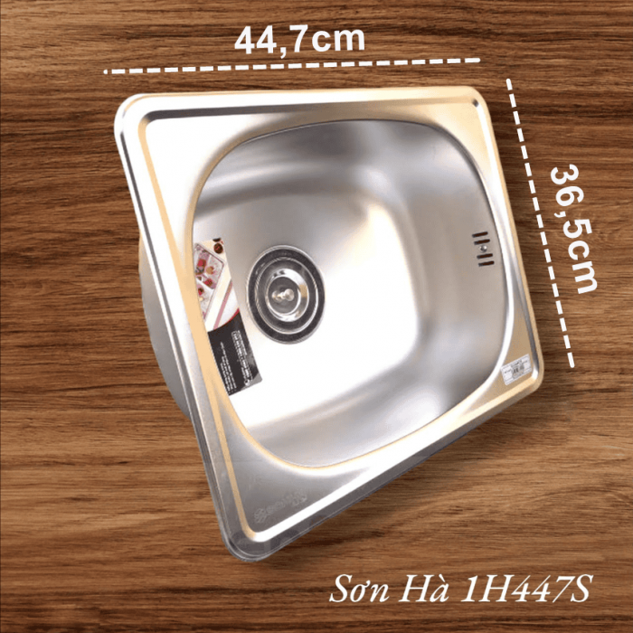 Chậu rửa chén bát Inox Sơn Hà 1 hố đơn 1H447S
